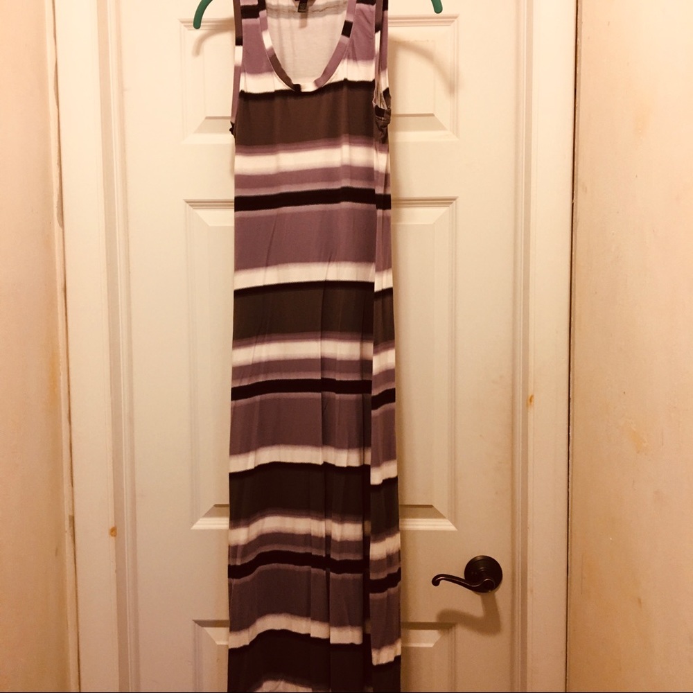 Soma Maxi Dress, Purple Striped, Modal, Medium
